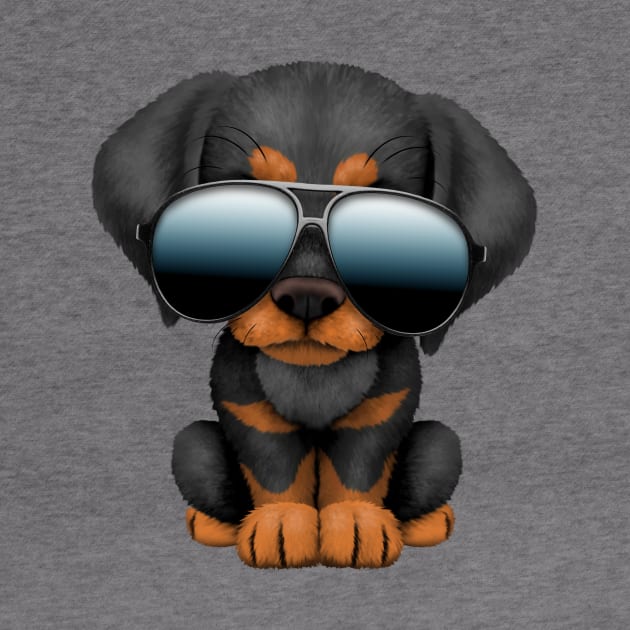 Cute Doberman Puppy Dog Wearing Sunglasses by jeffbartels